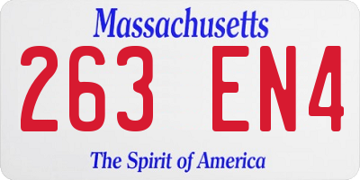 MA license plate 263EN4