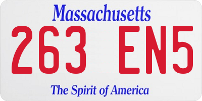 MA license plate 263EN5