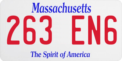 MA license plate 263EN6