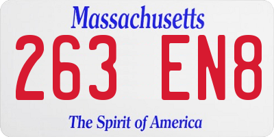 MA license plate 263EN8