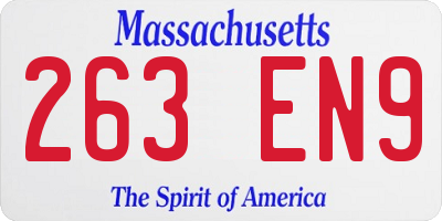MA license plate 263EN9