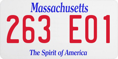 MA license plate 263EO1