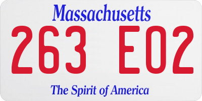 MA license plate 263EO2