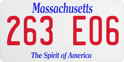 MA license plate 263EO6