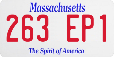 MA license plate 263EP1