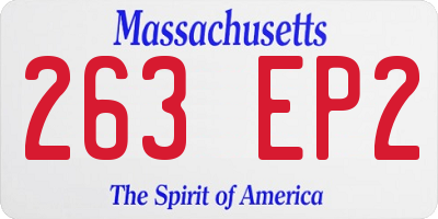 MA license plate 263EP2
