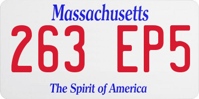 MA license plate 263EP5