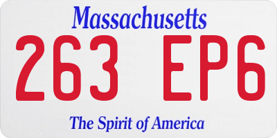 MA license plate 263EP6