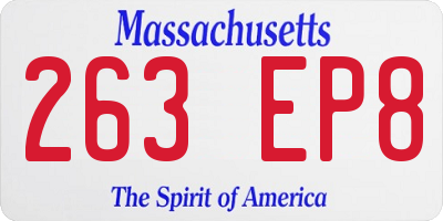 MA license plate 263EP8