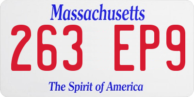 MA license plate 263EP9
