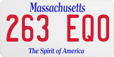 MA license plate 263EQ0