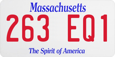 MA license plate 263EQ1