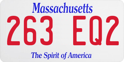 MA license plate 263EQ2