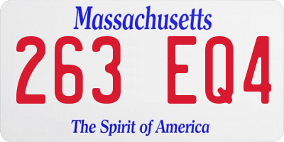 MA license plate 263EQ4