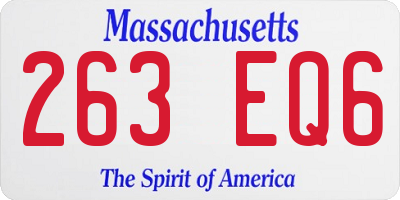 MA license plate 263EQ6