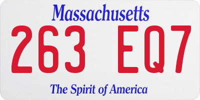 MA license plate 263EQ7