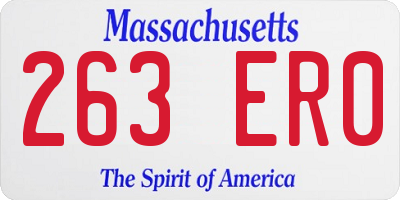 MA license plate 263ER0