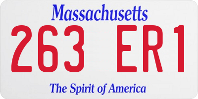 MA license plate 263ER1