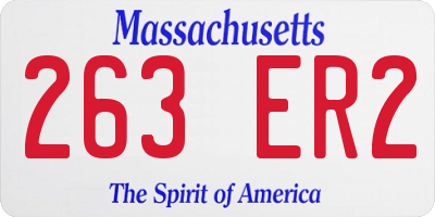 MA license plate 263ER2