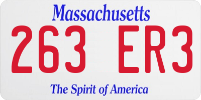 MA license plate 263ER3
