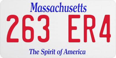 MA license plate 263ER4