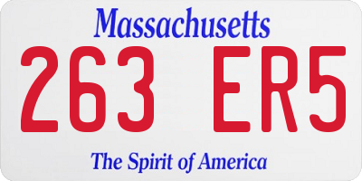 MA license plate 263ER5