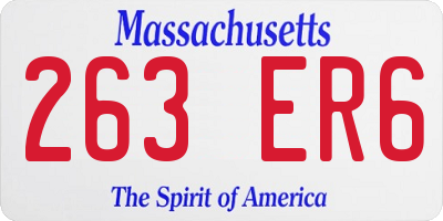 MA license plate 263ER6