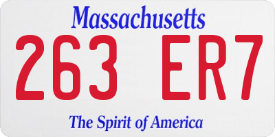 MA license plate 263ER7