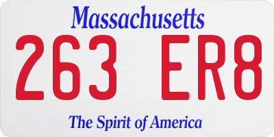 MA license plate 263ER8