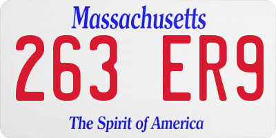 MA license plate 263ER9