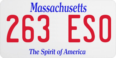 MA license plate 263ES0