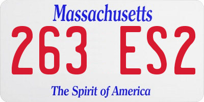 MA license plate 263ES2