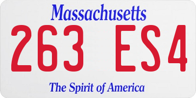 MA license plate 263ES4