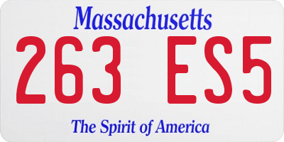 MA license plate 263ES5
