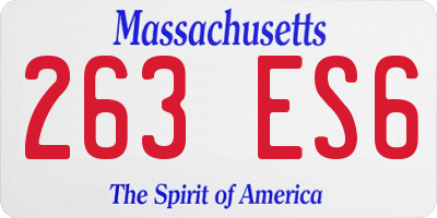 MA license plate 263ES6