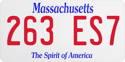 MA license plate 263ES7
