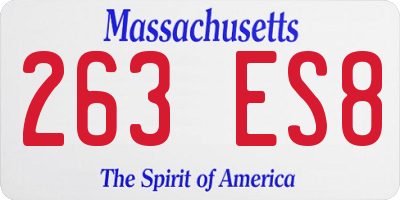 MA license plate 263ES8