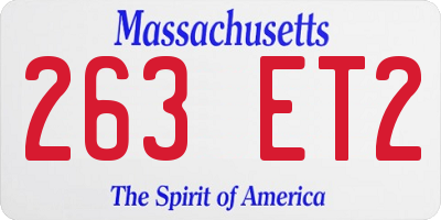 MA license plate 263ET2