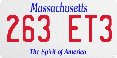 MA license plate 263ET3