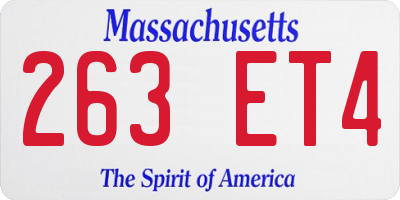 MA license plate 263ET4
