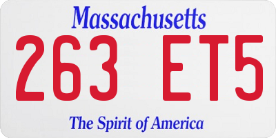 MA license plate 263ET5