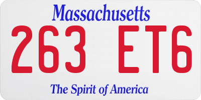 MA license plate 263ET6