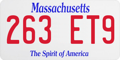 MA license plate 263ET9