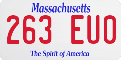 MA license plate 263EU0