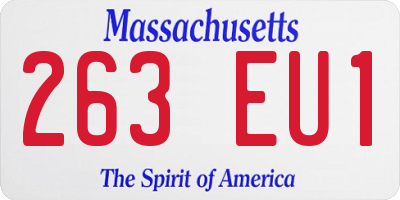 MA license plate 263EU1