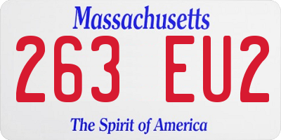 MA license plate 263EU2