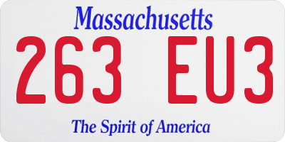 MA license plate 263EU3