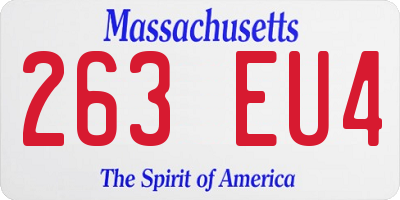 MA license plate 263EU4