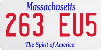 MA license plate 263EU5