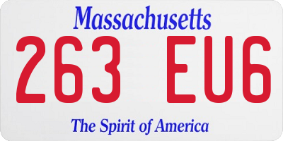 MA license plate 263EU6